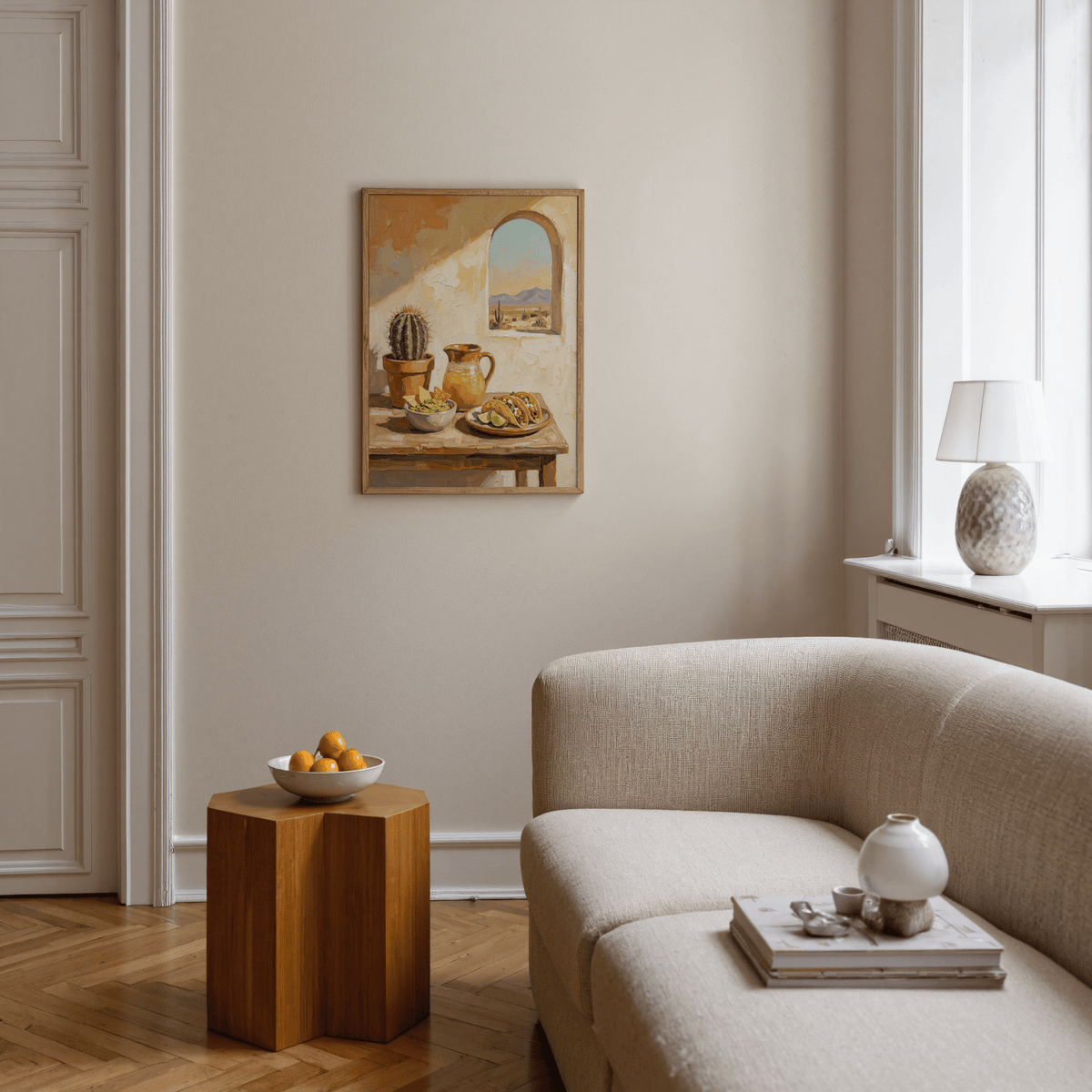 Mexican Food Art poster featuring earthy colors in dining room wall art