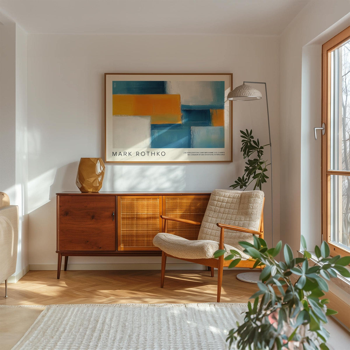 Modern wide wall art showcasing color field design​
