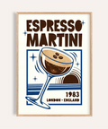Espresso Martini Print beige brown kitchen wall art print