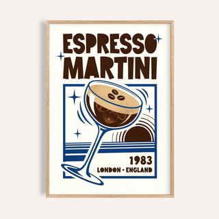 Espresso Martini Print beige brown kitchen wall art print