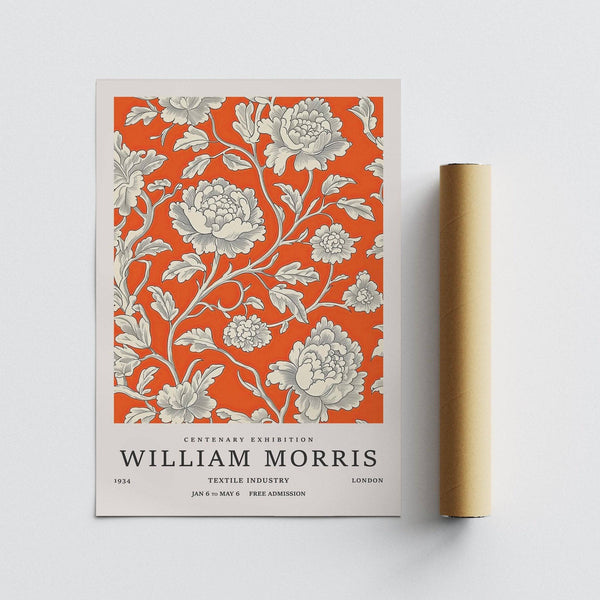 Modern interior wall print of vintage flower art with peonies