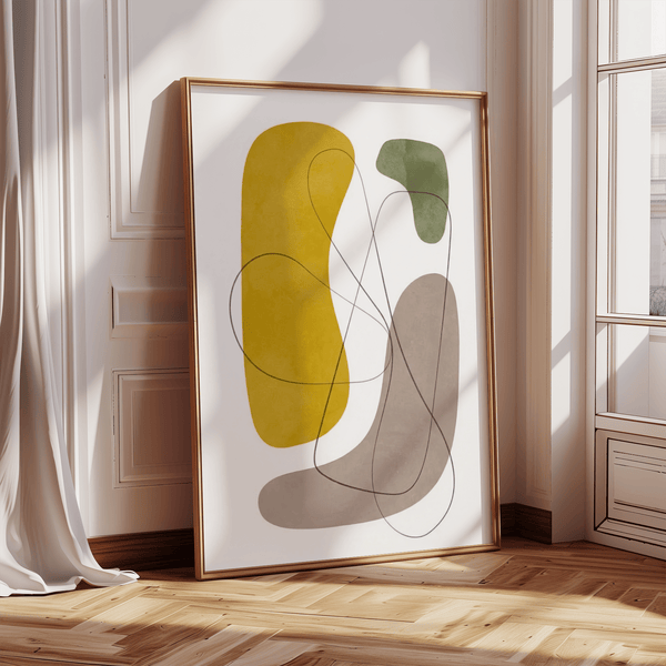 Modern Abstract Wall Art, perfect for office, featuring Black and Beige