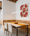 Kitchen decor art print of Parma Ham Poster in red and white hues