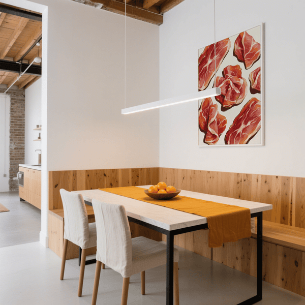 Kitchen decor art print of Parma Ham Poster in red and white hues