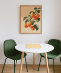 Apricot Wall Print bright orange green beige wall art for hallway