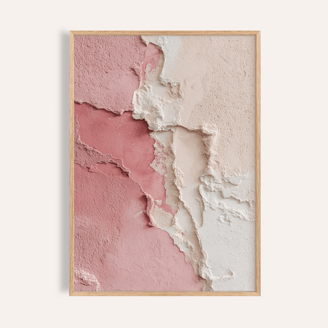 Pink Wabi Sabi Poster with Pink and Beige for living room wall art