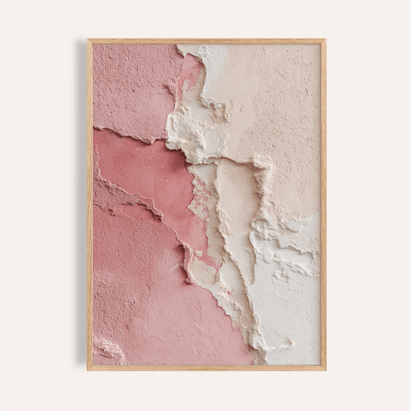Pink Wabi Sabi Poster with Pink and Beige for living room wall art