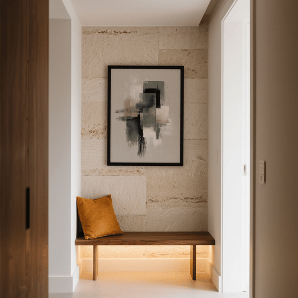 Neutral Wabi Sabi Wall Art in Beige and Gray intended as neutral bedroom poster