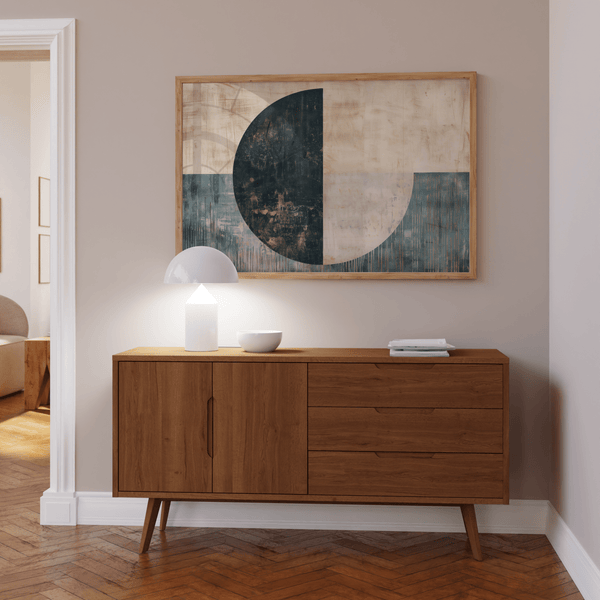 Modern Art Poster Blue and Beige artwork for minimalist home wall art