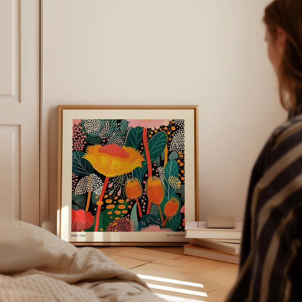 Contemporary floral poster part of floral prints for framing series