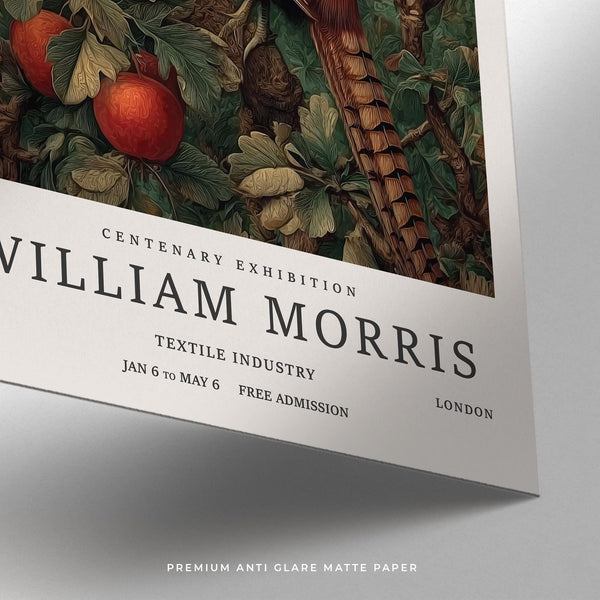 Traditional pheasant art with bold red fruit and intricate feathers – Pheasant Wall Art.