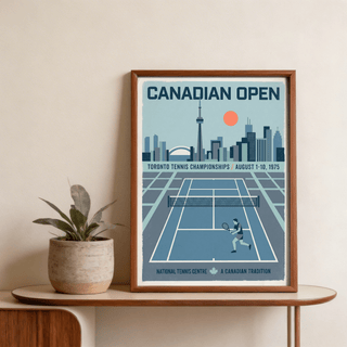 Canadian Open Tennis Art Print featuring August 1–10, 1975 tournament text