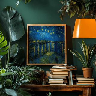 Impasto Wall Art poster with vibrant blue and yellow