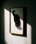 Contemporary Black Cat Print poster for small home office