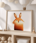 Cute Fox Poster, Orange colors, suitable for bedroom wall art print