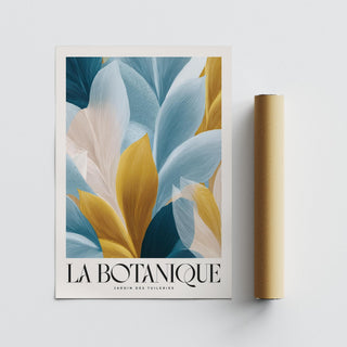 Premium matte poster, wall art blue and gold for office decor
