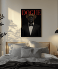 Bold Dogue Boxer Poster art print for office decor with Black and Red
