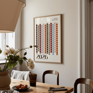 Big Calendar for Wall, white and beige tones, creative studio wall art