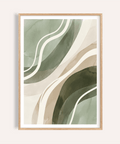 Green Abstract Print green beige white living room art print