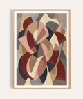 Minimalist Abstract Wall Art poster with interlocking curved bands