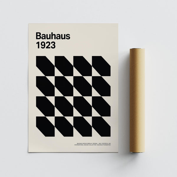 Modernist Bauhaus 1923 poster featured as Corporate Office Artwork.
