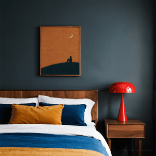 Night Silhouette Poster with tranquil Orange background for bedroom decor