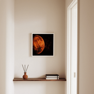 Mars Wall Art poster using Orange and Black for home study style