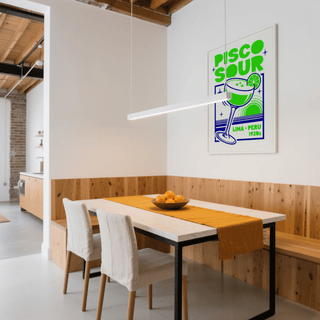 Pisco Sour Wall Art for stylish bar wall, features Green and Blue color scheme