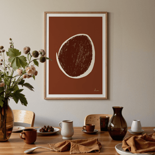 Simple geometric wall art print showing hand-drawn circle texture