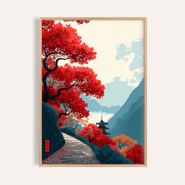 Zen Mountain Poster | Japanese Landscape Wall Art