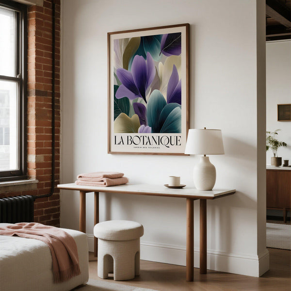 Abstract plant poster with fine line detailing and gradients