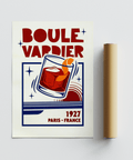 Boulevardier Cocktail Print using Red, Orange, Blue for kitchen poster