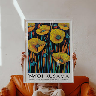 Modern Poppies Wall Art featuring colorful petals and swirling stems.