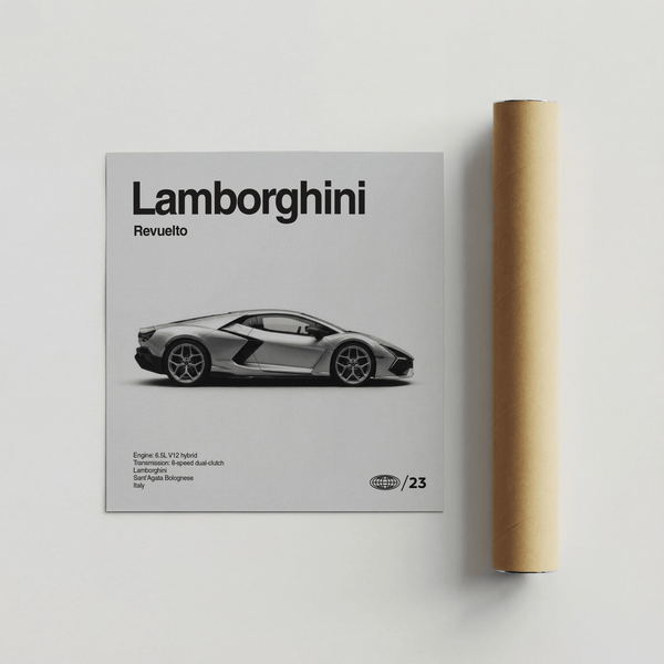 Lamborghini Art Print showcasing Black car silhouette for office display