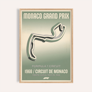 Monaco Grand Prix Art Print poster with simplified circuit outline