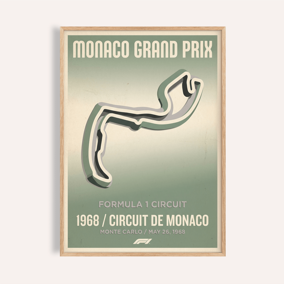 Monaco Grand Prix Art Print poster with simplified circuit outline