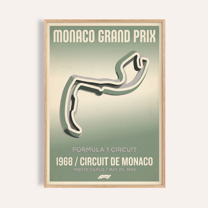 Monaco Grand Prix Art Print poster with simplified circuit outline
