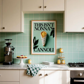 Mint green wall art with pastry cone design, ideal Italian Kitchen Art