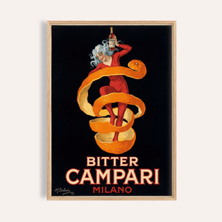 Vintage Campari Print with Orange and Red for home bar wall art