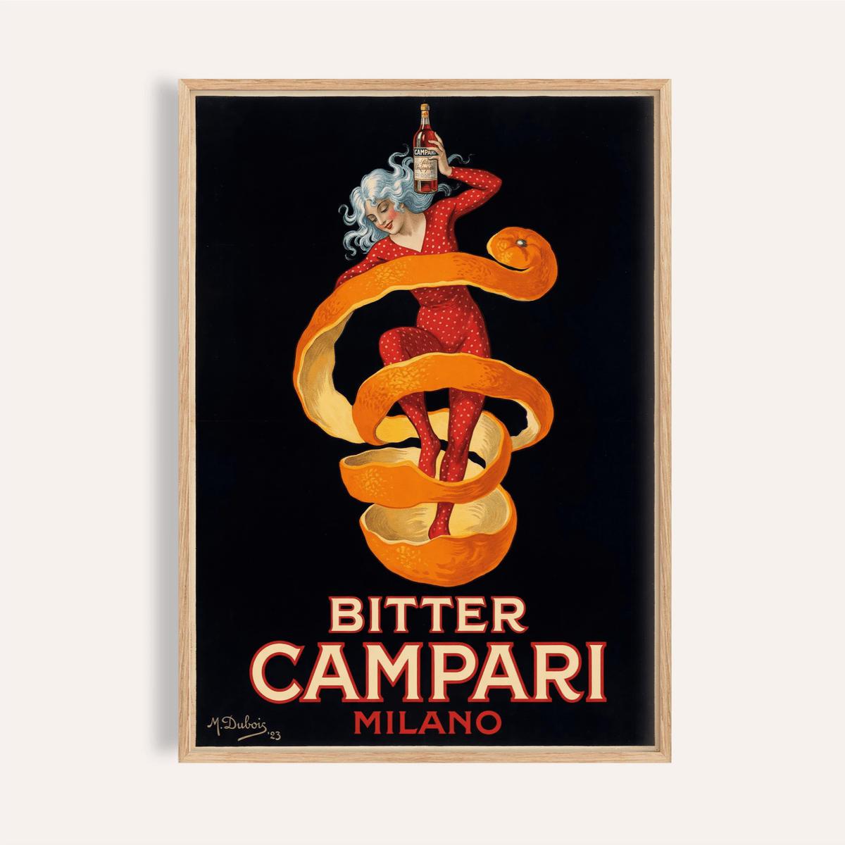 Vintage Campari Print with Orange and Red for home bar wall art