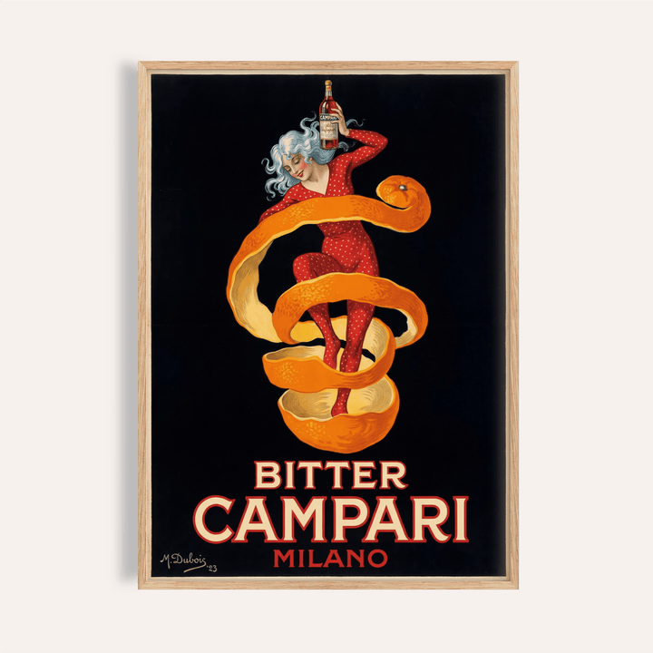 Vintage Campari Print with Orange and Red for home bar wall art