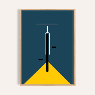 Minimal Bike Poster featuring blue tones for creative studio poster