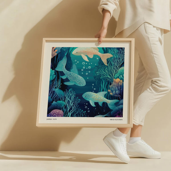 Serene and modern wall art fish suitable for office or living room