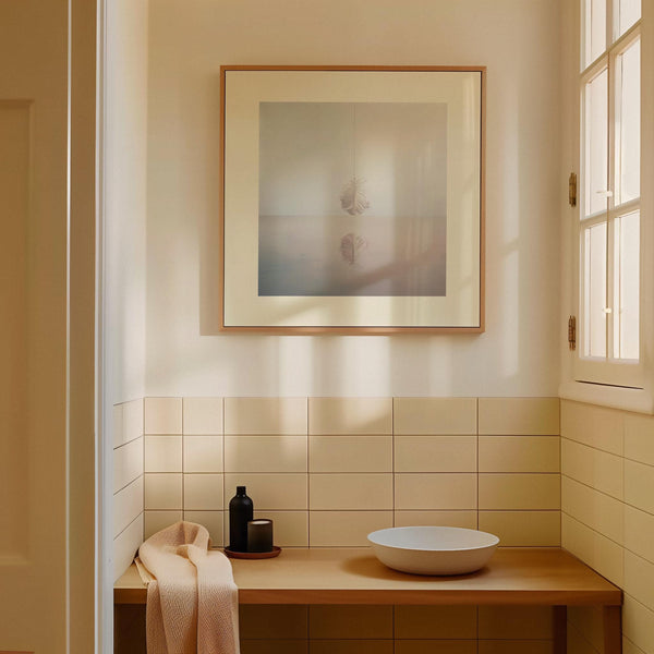 Abstract illusion poster creating a sense of stillness and tranquility