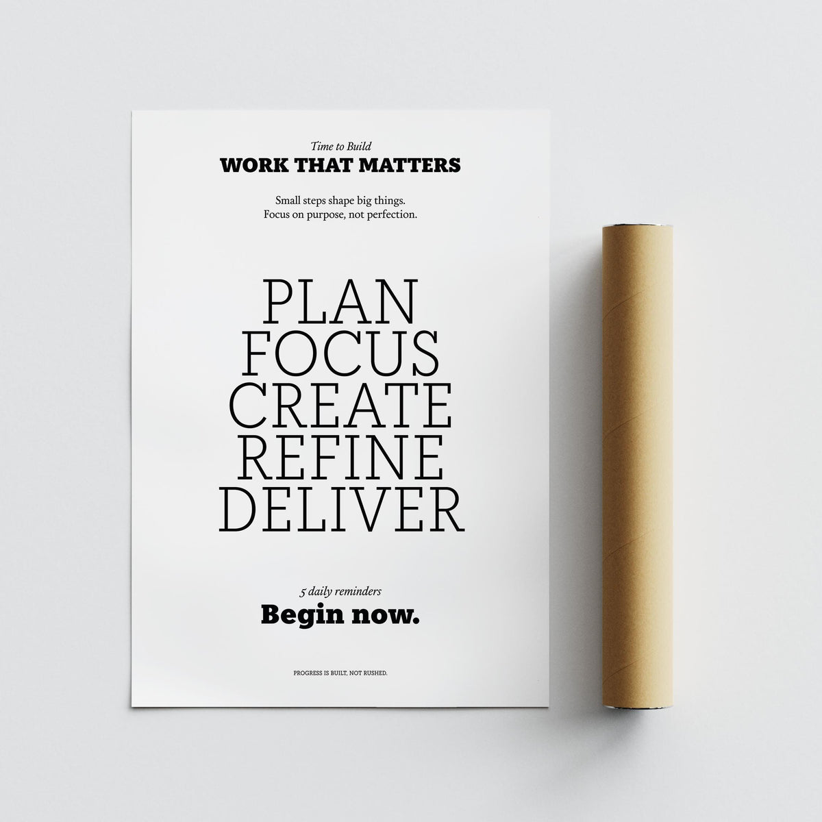 Stylish motivate quote poster ideal for goal-setters and entrepreneurs.