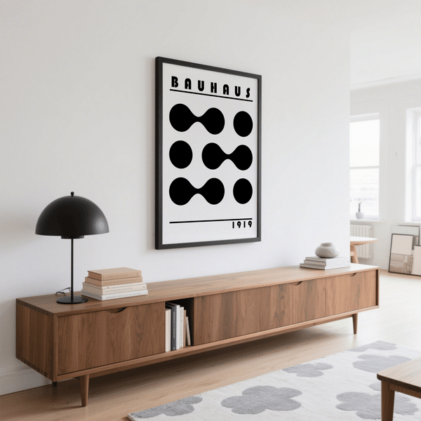 Minimalist Geometric Print wall art in modern white theme