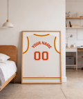 Close view of Atlanta Hawks Basketball Jersey Poster highlighting striped trim