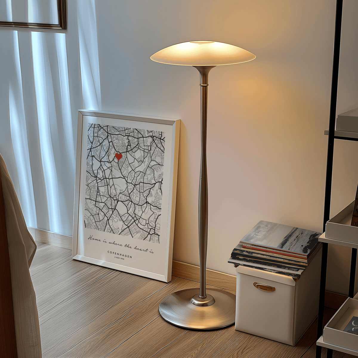 White and black Custom Anniversary Gift poster for contemporary living room design