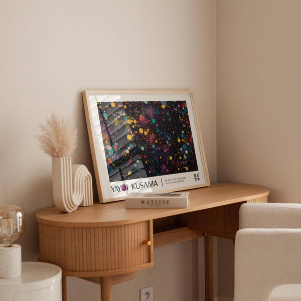 Contemporary dot art featured in modern colorful wall art