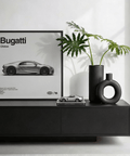 Bugatti Chiron Art Print in Black and White for living room wall